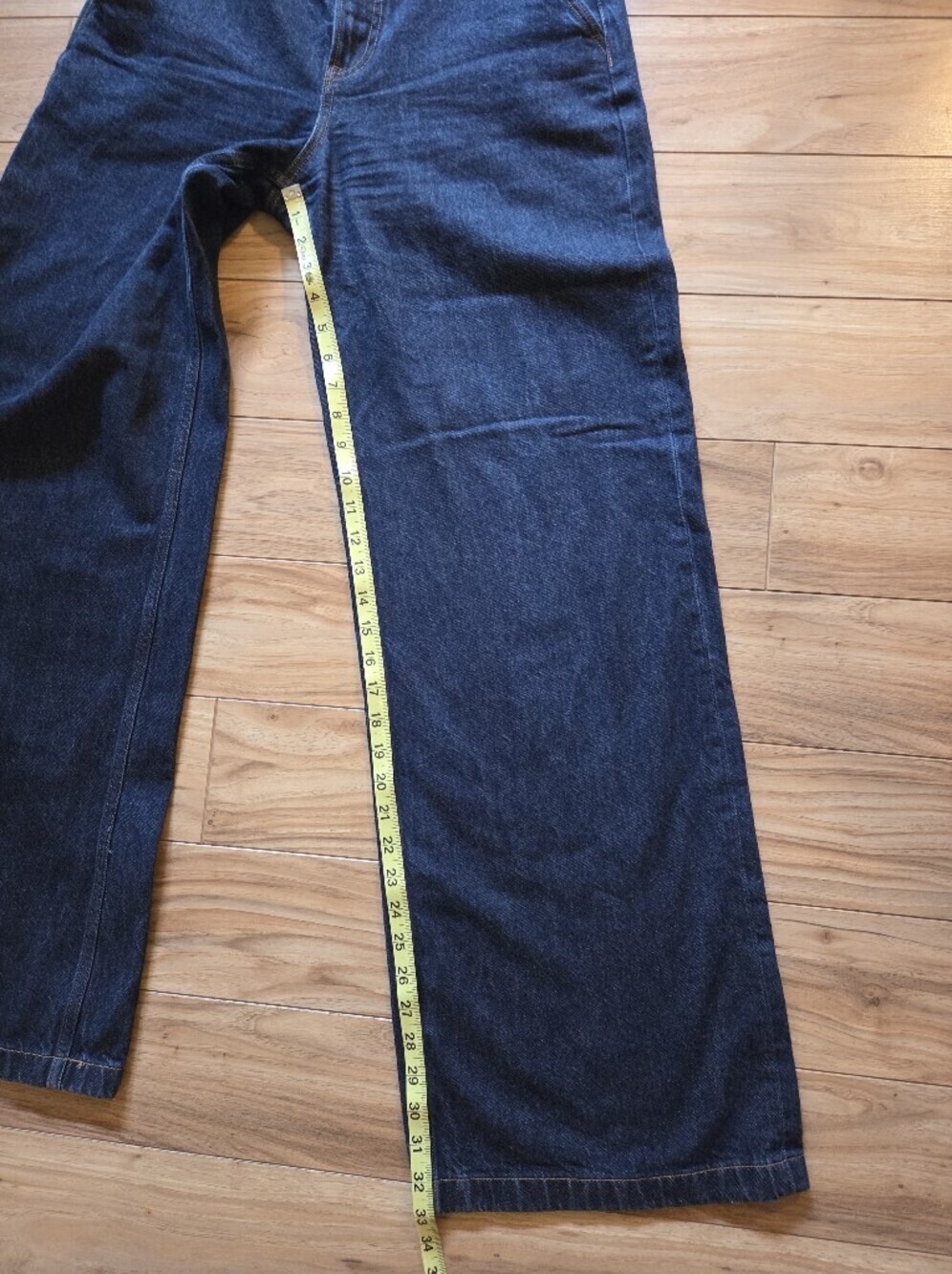 Abercrombie & Fitch High Rise Wide Leg Jeans Blue Size 28 Extra Long - Picture 9 of 10